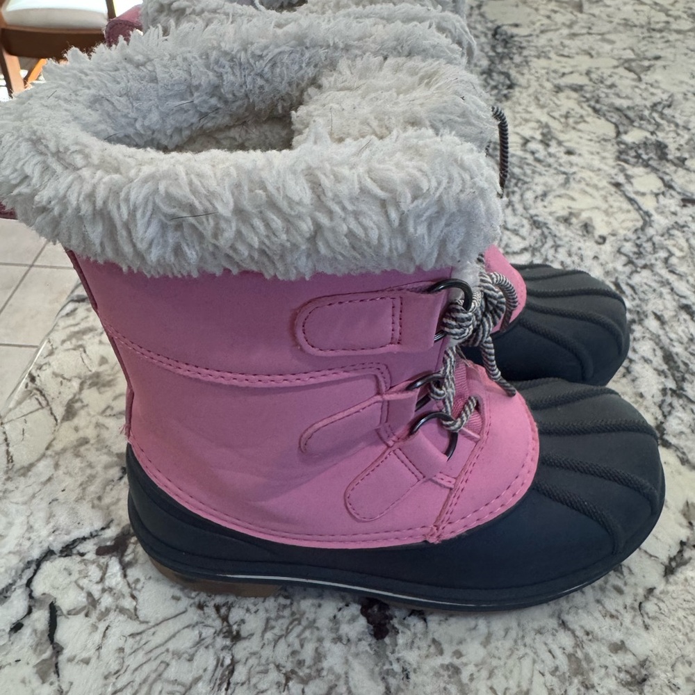 Pink and dark gray Kids Winter Boots